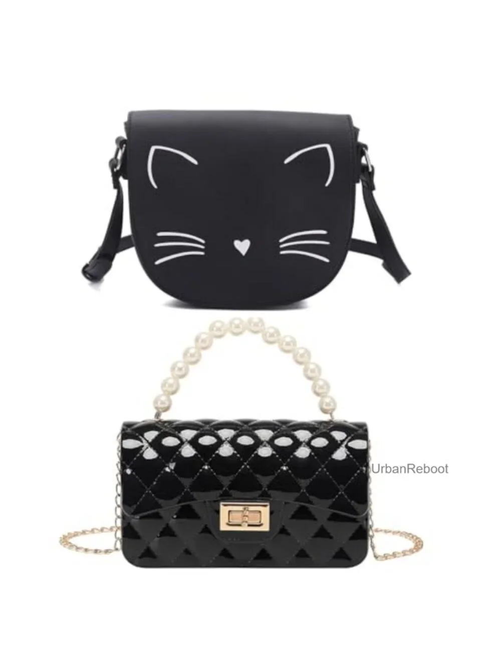 Faux Leather Cat Crossbody Bag for Girls Cute Purse